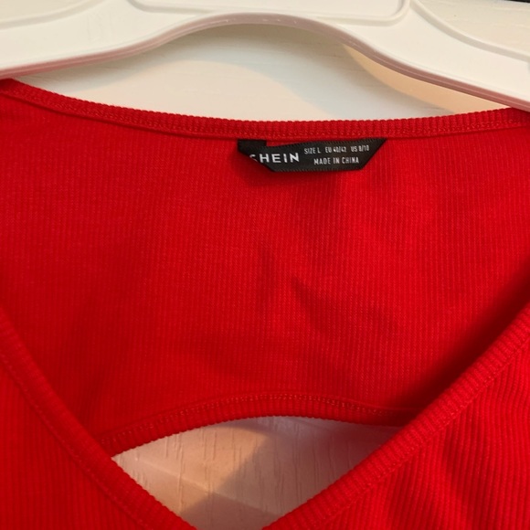 Open Back Red Tie Crop Top - Picture 2 of 5